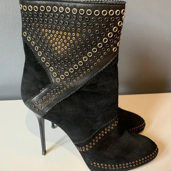 Jimmy Choo suede studded booties 41 1/2 - Picture 2 of 8
